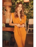 Elegant jumpsuit with a mustard collar FG573 - Online store - Boutique